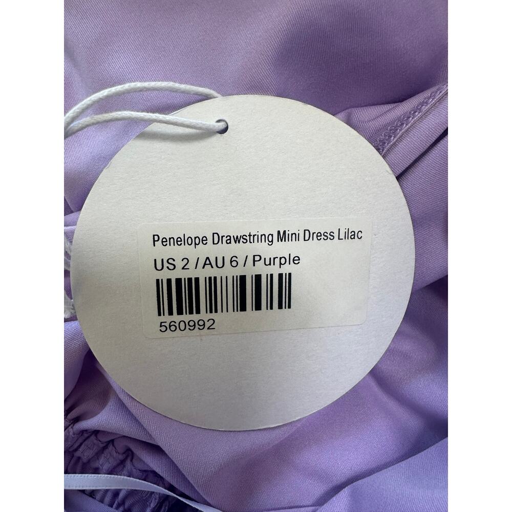 Princess Polly Penelope Drawstring Halter Mini Dress Lilac Ruched US 2 AU 6 NWT - Picture 7 of 10